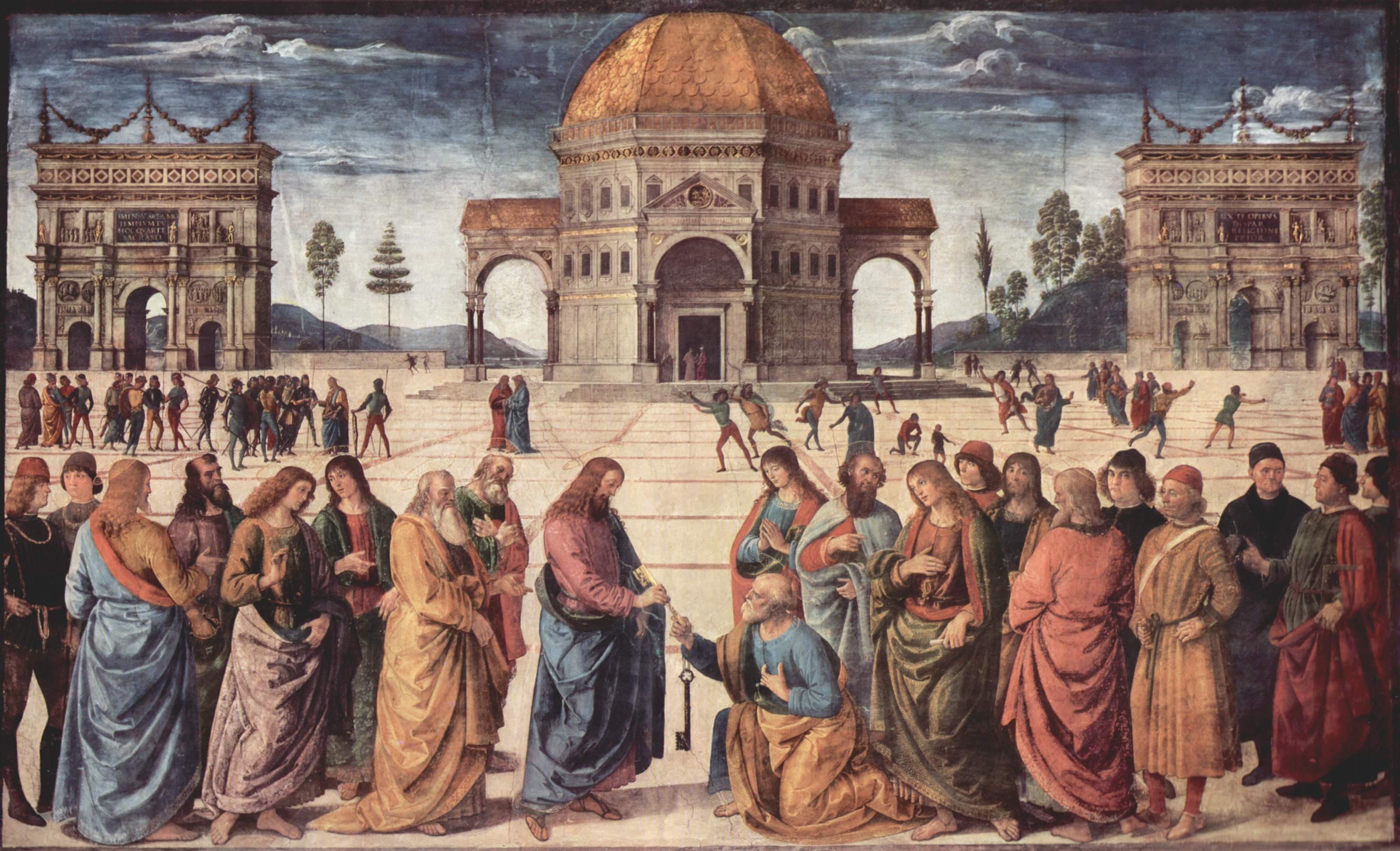 The Giving Of The Keys To Saint Peter By Pietro Perugino (1482)